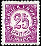 Spain 1938 Numbers 25 CTS Pinkish Lilac Edifil 749. España 749. Uploaded by susofe